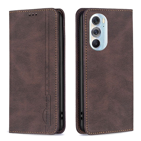 Funda de Cuero Cartera con Soporte Carcasa B04F para Motorola Moto Edge 30 Pro 5G Marron