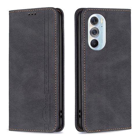 Funda de Cuero Cartera con Soporte Carcasa B04F para Motorola Moto Edge 30 Pro 5G Negro