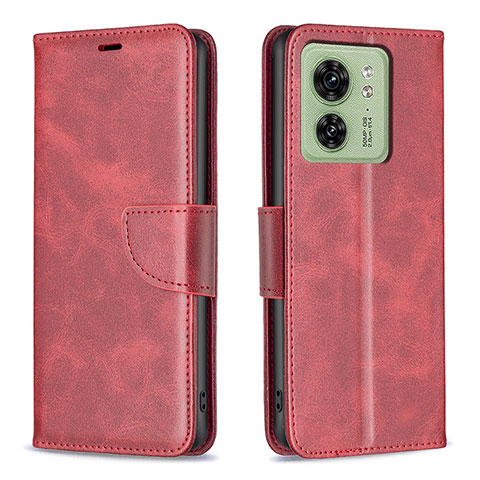 Funda de Cuero Cartera con Soporte Carcasa B04F para Motorola Moto Edge 40 5G Rojo