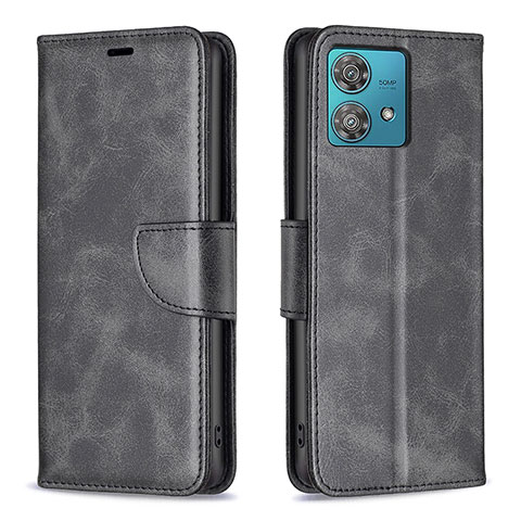 Funda de Cuero Cartera con Soporte Carcasa B04F para Motorola Moto Edge 40 Neo 5G Negro