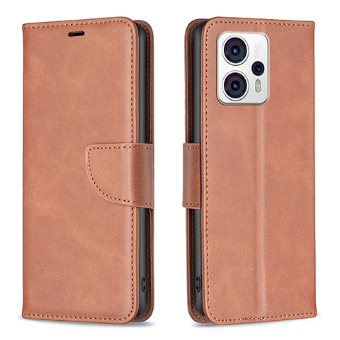 Funda de Cuero Cartera con Soporte Carcasa B04F para Motorola Moto G13 Marron