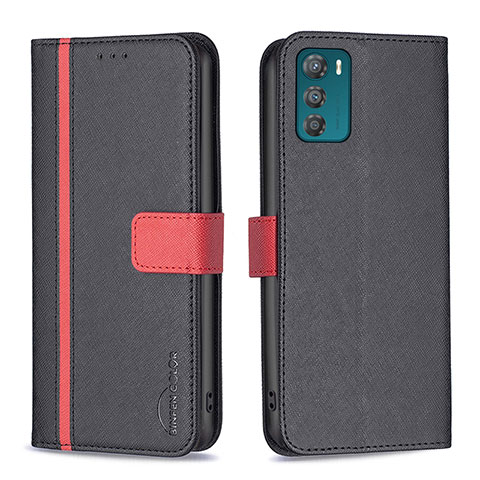 Funda de Cuero Cartera con Soporte Carcasa B04F para Motorola Moto G42 Negro