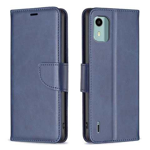 Funda de Cuero Cartera con Soporte Carcasa B04F para Nokia C12 Pro Azul