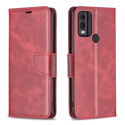 Funda de Cuero Cartera con Soporte Carcasa B04F para Nokia C22 Rojo