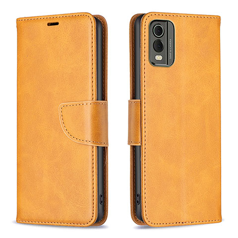 Funda de Cuero Cartera con Soporte Carcasa B04F para Nokia C32 Marron Claro