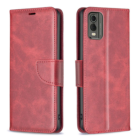 Funda de Cuero Cartera con Soporte Carcasa B04F para Nokia C32 Rojo