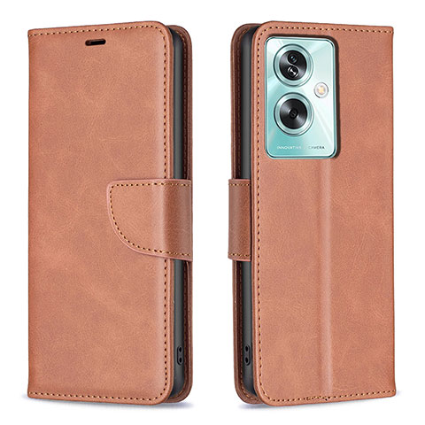 Funda de Cuero Cartera con Soporte Carcasa B04F para Oppo A2 5G Marron