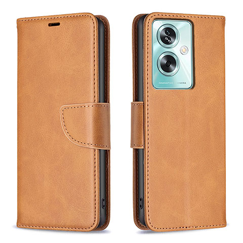 Funda de Cuero Cartera con Soporte Carcasa B04F para Oppo A2 5G Marron Claro