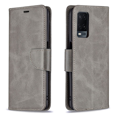 Funda de Cuero Cartera con Soporte Carcasa B04F para Oppo A54 4G Gris