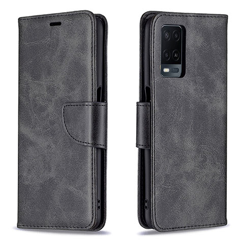 Funda de Cuero Cartera con Soporte Carcasa B04F para Oppo A54 4G Negro