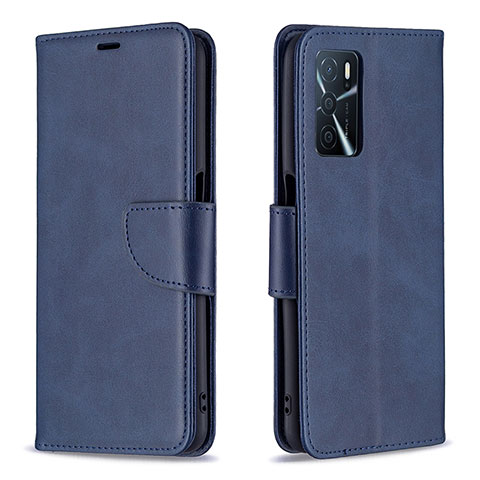 Funda de Cuero Cartera con Soporte Carcasa B04F para Oppo A54s Azul