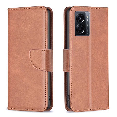 Funda de Cuero Cartera con Soporte Carcasa B04F para Oppo A57 5G Marron