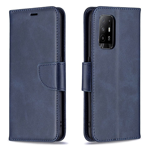 Funda de Cuero Cartera con Soporte Carcasa B04F para Oppo A94 5G Azul