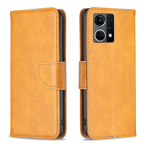 Funda de Cuero Cartera con Soporte Carcasa B04F para Oppo F21s Pro 4G Marron Claro