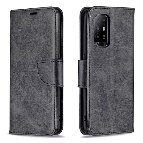 Funda de Cuero Cartera con Soporte Carcasa B04F para Oppo Reno5 Z 5G Negro