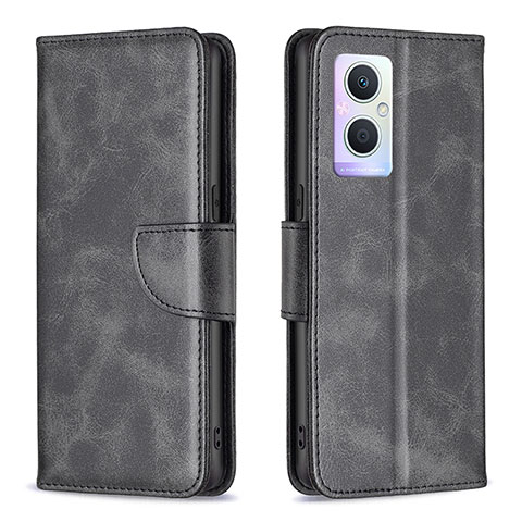 Funda de Cuero Cartera con Soporte Carcasa B04F para Oppo Reno7 Z 5G Negro