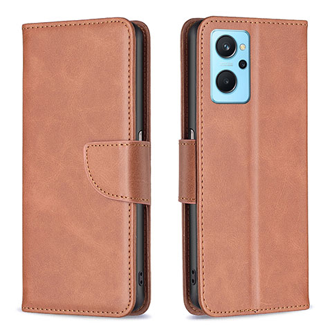 Funda de Cuero Cartera con Soporte Carcasa B04F para Realme 9i 4G Marron