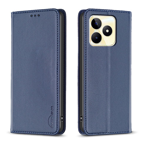 Funda de Cuero Cartera con Soporte Carcasa B04F para Realme Narzo N53 Azul