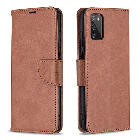 Funda de Cuero Cartera con Soporte Carcasa B04F para Samsung Galaxy A03s Marron