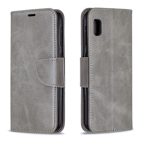 Funda de Cuero Cartera con Soporte Carcasa B04F para Samsung Galaxy A10e Gris