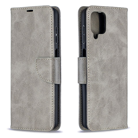 Funda de Cuero Cartera con Soporte Carcasa B04F para Samsung Galaxy A12 5G Gris