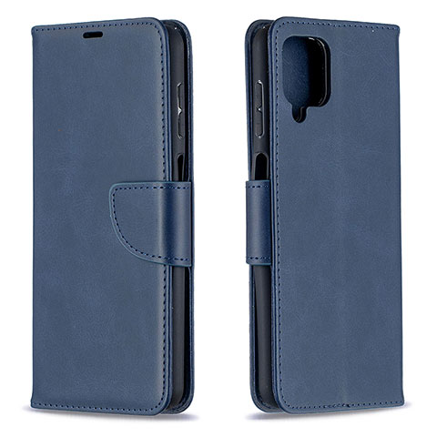 Funda de Cuero Cartera con Soporte Carcasa B04F para Samsung Galaxy A12 Azul