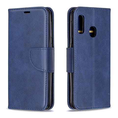 Funda de Cuero Cartera con Soporte Carcasa B04F para Samsung Galaxy A20e Azul