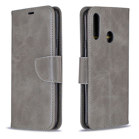 Funda de Cuero Cartera con Soporte Carcasa B04F para Samsung Galaxy A20s Gris