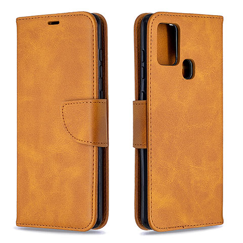 Funda de Cuero Cartera con Soporte Carcasa B04F para Samsung Galaxy A21s Marron Claro