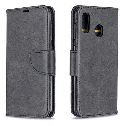 Funda de Cuero Cartera con Soporte Carcasa B04F para Samsung Galaxy A30 Negro