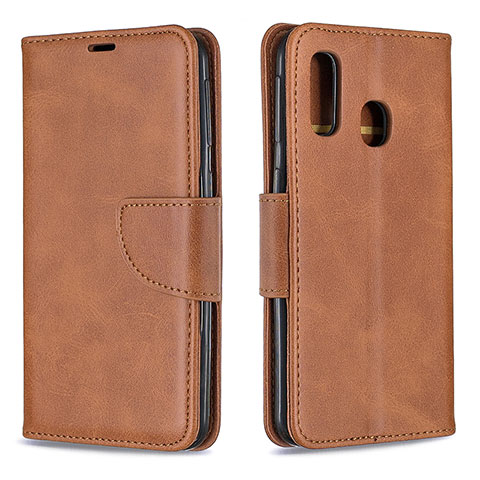 Funda de Cuero Cartera con Soporte Carcasa B04F para Samsung Galaxy A40 Marron