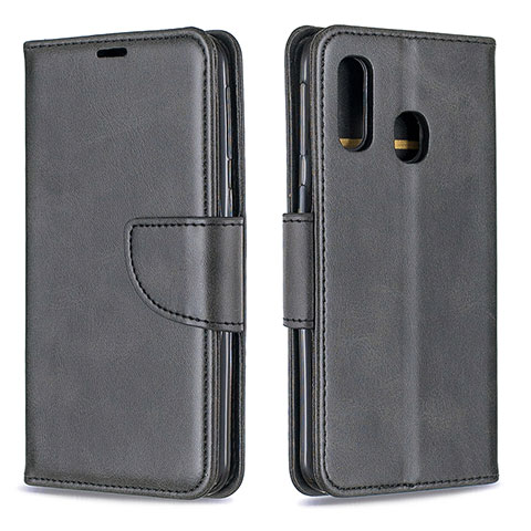 Funda de Cuero Cartera con Soporte Carcasa B04F para Samsung Galaxy A40 Negro