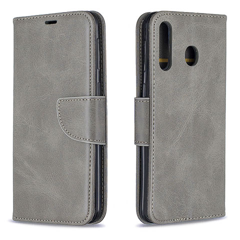 Funda de Cuero Cartera con Soporte Carcasa B04F para Samsung Galaxy A40s Gris