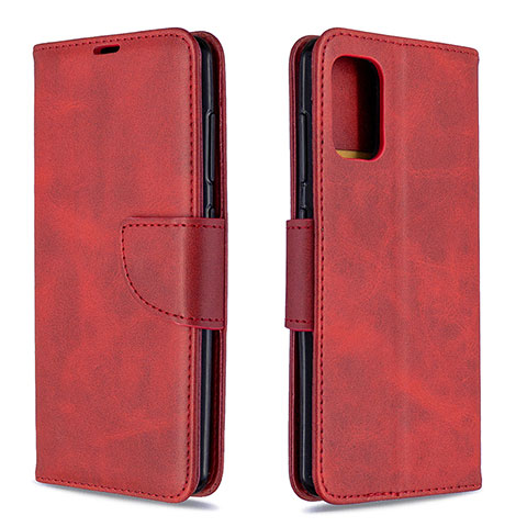 Funda de Cuero Cartera con Soporte Carcasa B04F para Samsung Galaxy A41 Rojo