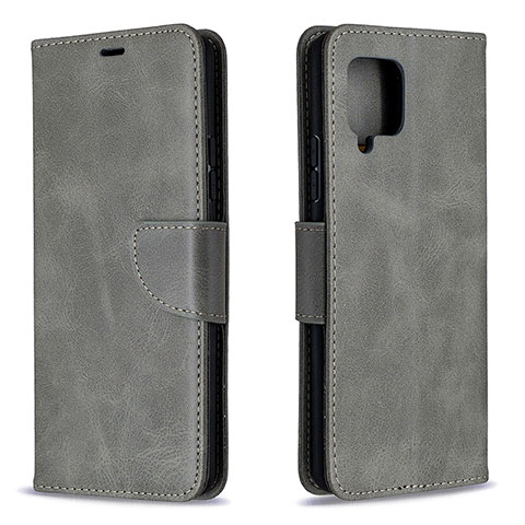 Funda de Cuero Cartera con Soporte Carcasa B04F para Samsung Galaxy A42 5G Gris