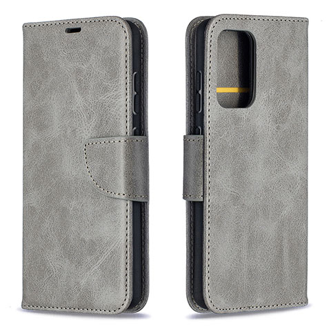 Funda de Cuero Cartera con Soporte Carcasa B04F para Samsung Galaxy A52 4G Gris