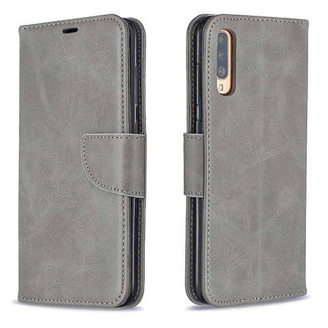 Funda de Cuero Cartera con Soporte Carcasa B04F para Samsung Galaxy A70 Gris