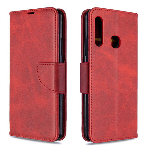 Funda de Cuero Cartera con Soporte Carcasa B04F para Samsung Galaxy A70E Rojo