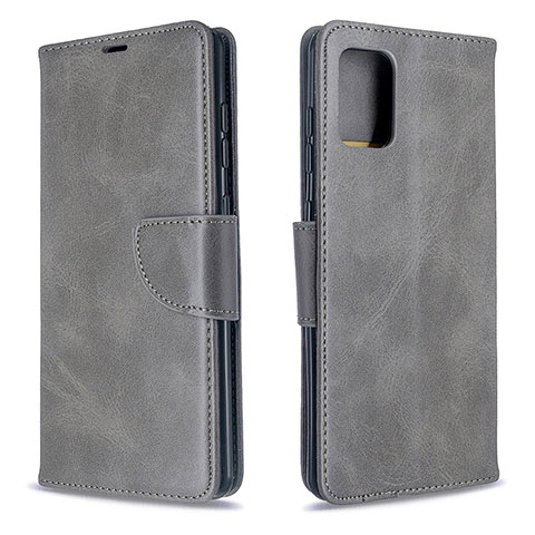 Funda de Cuero Cartera con Soporte Carcasa B04F para Samsung Galaxy A71 4G A715 Gris