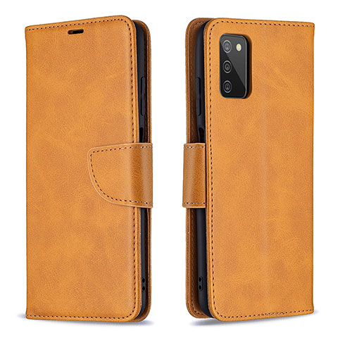 Funda de Cuero Cartera con Soporte Carcasa B04F para Samsung Galaxy F02S SM-E025F Marron Claro