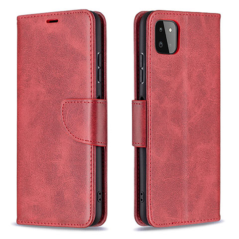 Funda de Cuero Cartera con Soporte Carcasa B04F para Samsung Galaxy F42 5G Rojo