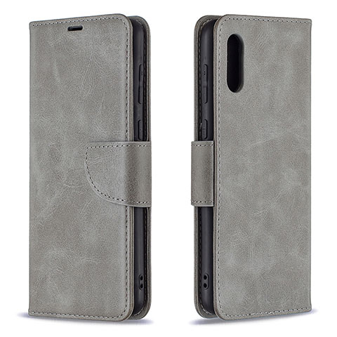 Funda de Cuero Cartera con Soporte Carcasa B04F para Samsung Galaxy M02 Gris