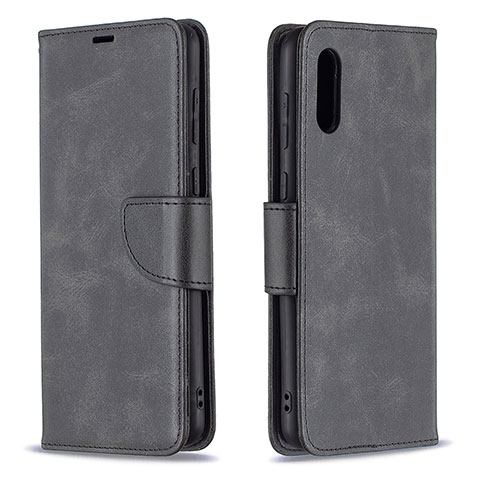 Funda de Cuero Cartera con Soporte Carcasa B04F para Samsung Galaxy M02 Negro