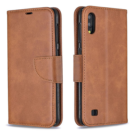 Funda de Cuero Cartera con Soporte Carcasa B04F para Samsung Galaxy M10 Marron