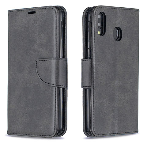 Funda de Cuero Cartera con Soporte Carcasa B04F para Samsung Galaxy M20 Negro