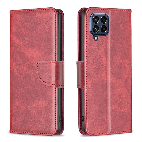 Funda de Cuero Cartera con Soporte Carcasa B04F para Samsung Galaxy M53 5G Rojo