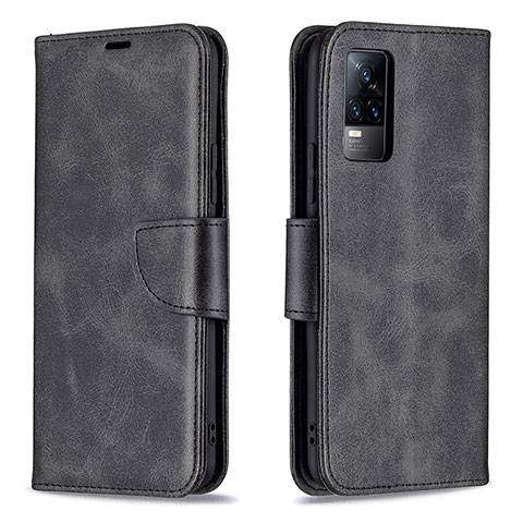 Funda de Cuero Cartera con Soporte Carcasa B04F para Vivo V21e 4G Negro