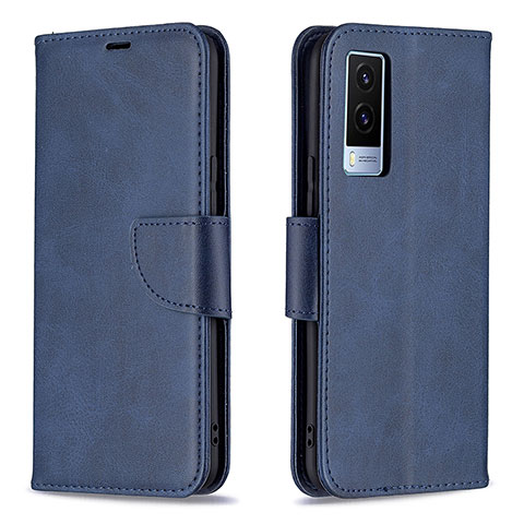 Funda de Cuero Cartera con Soporte Carcasa B04F para Vivo V21e 5G Azul