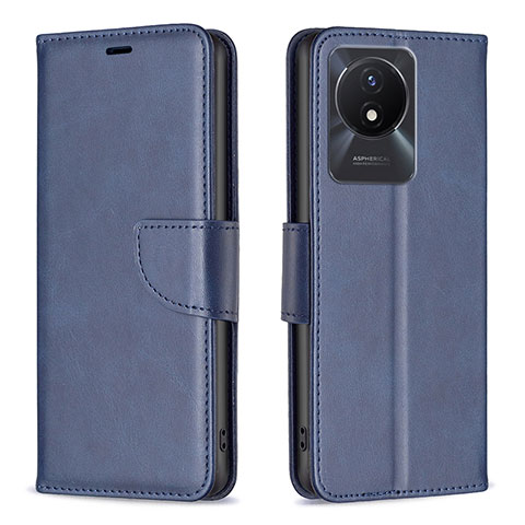 Funda de Cuero Cartera con Soporte Carcasa B04F para Vivo Y11 (2023) Azul