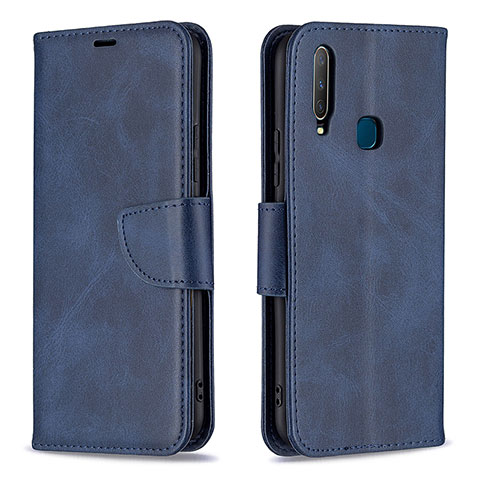 Funda de Cuero Cartera con Soporte Carcasa B04F para Vivo Y11 Azul